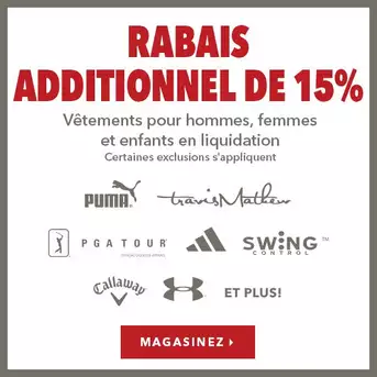 Vêtements en liquidation pour femmes, hommes et juniors – 15% de rabais supplémentaire