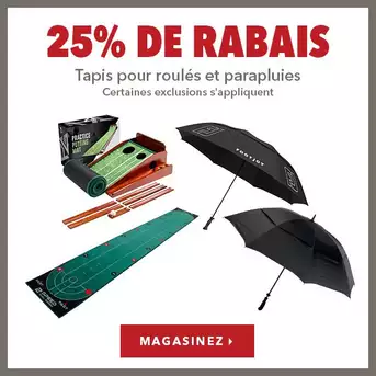 Tapis pour coups roulés et parapluies – 25% de rabais