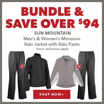 Sun Mountain Men's & Women's Monsoon Rain Jacket With Rain Pants - Only $175.98 