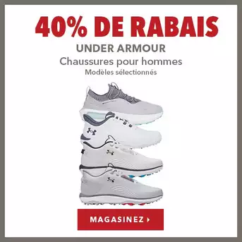 Sélection de chaussures Under Armour pour hommes – 40% de rabais