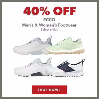 Select Ecco Men's & Women's Footwear - 40% Off