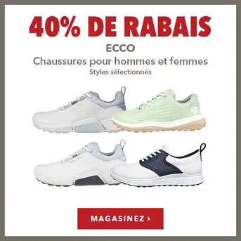 Chaussures Ecco sélectionnées pour hommes et femmes – 40% de rabais