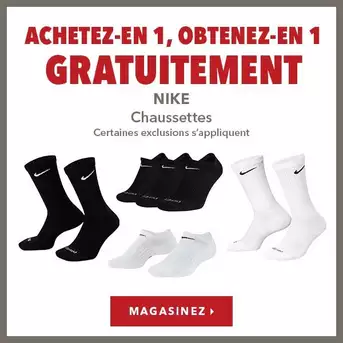 Chaussettes Nike – Achetez-en 1, obtenez-en 1 gratuitement