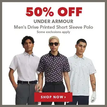 Under Armour Men's Drive Printed Short Sleeve Polo - 50% Off