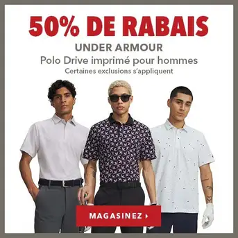 Polo l imprimé Drive Under Armour pour hommes – 50% de rabais