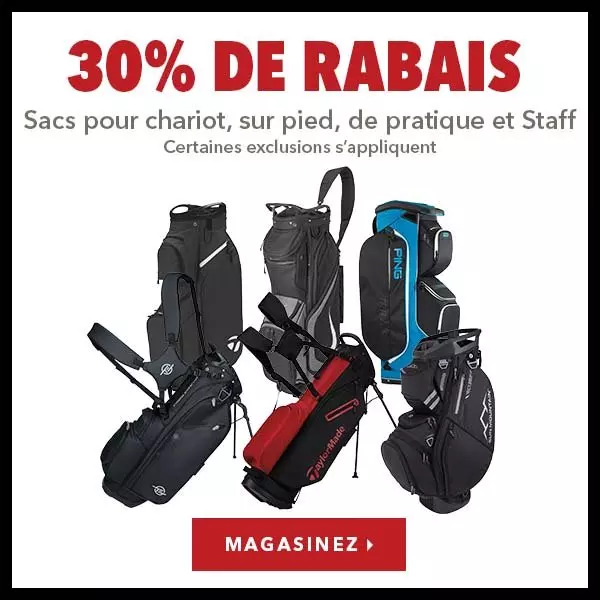 Sacs Staff, de pratique, sur pied et pour chariot – 30% de rabais