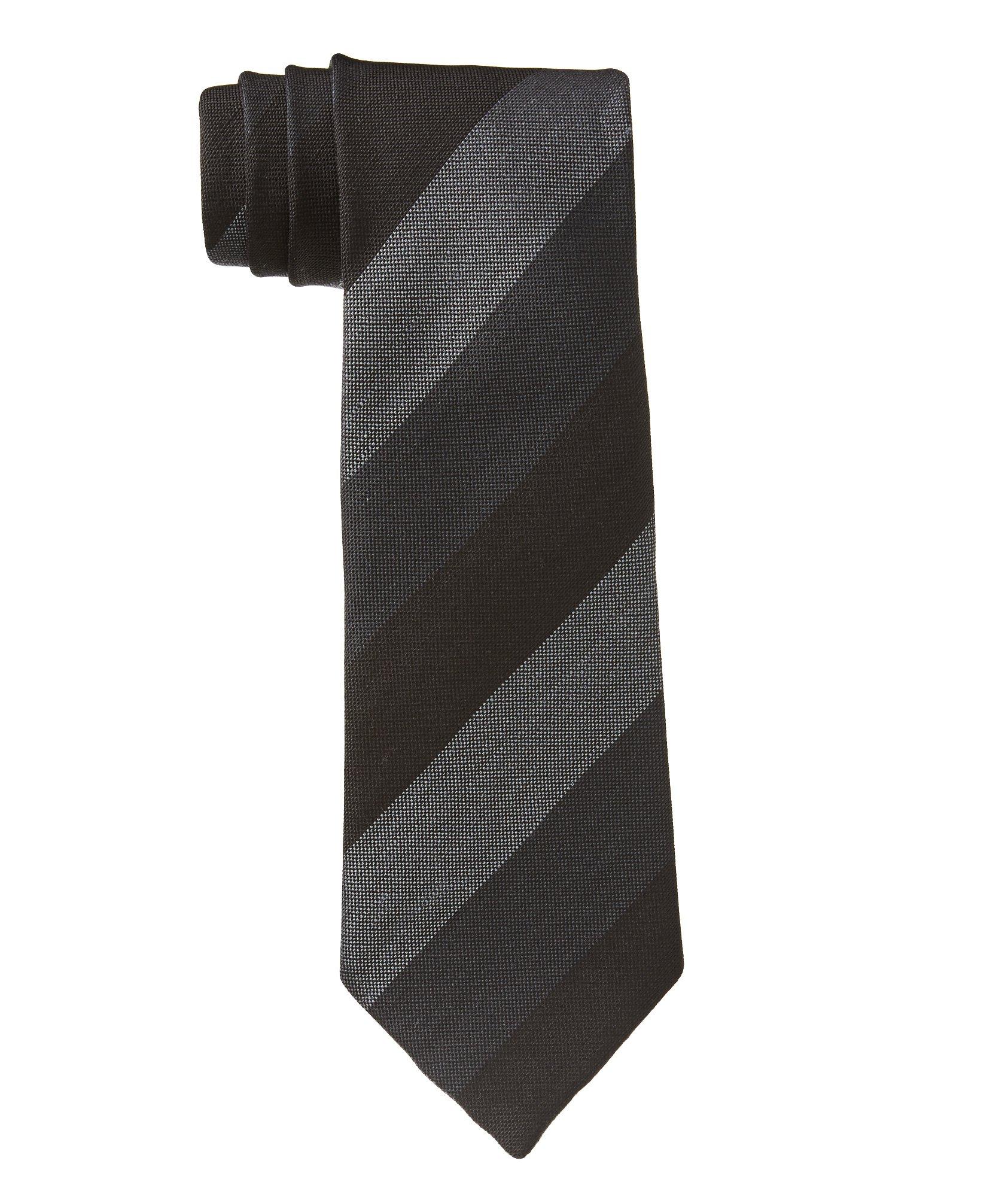 Cravate rayée en lin et soie image 0