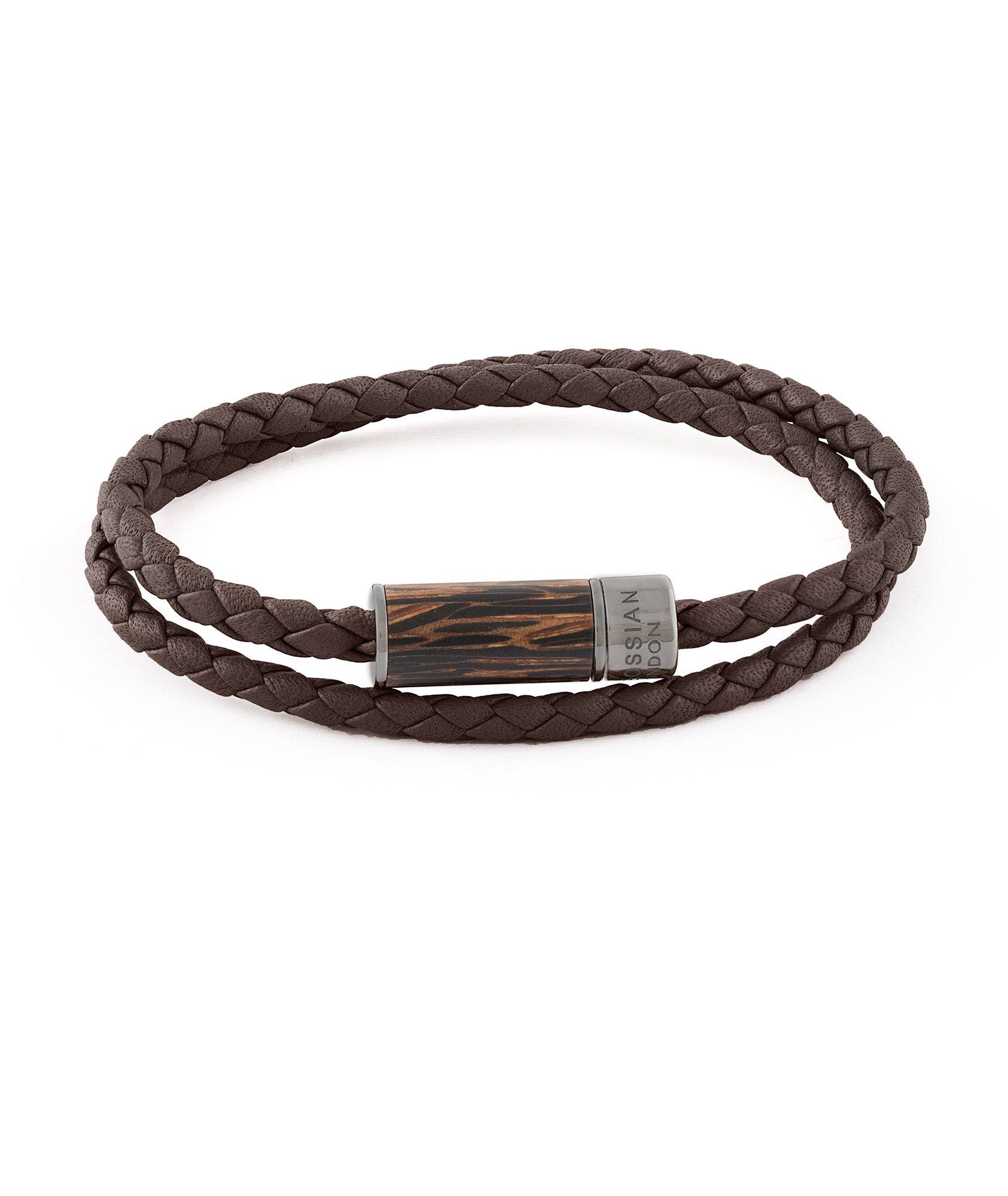 Wooden Clasp Braided Leather Bracelet  image 0