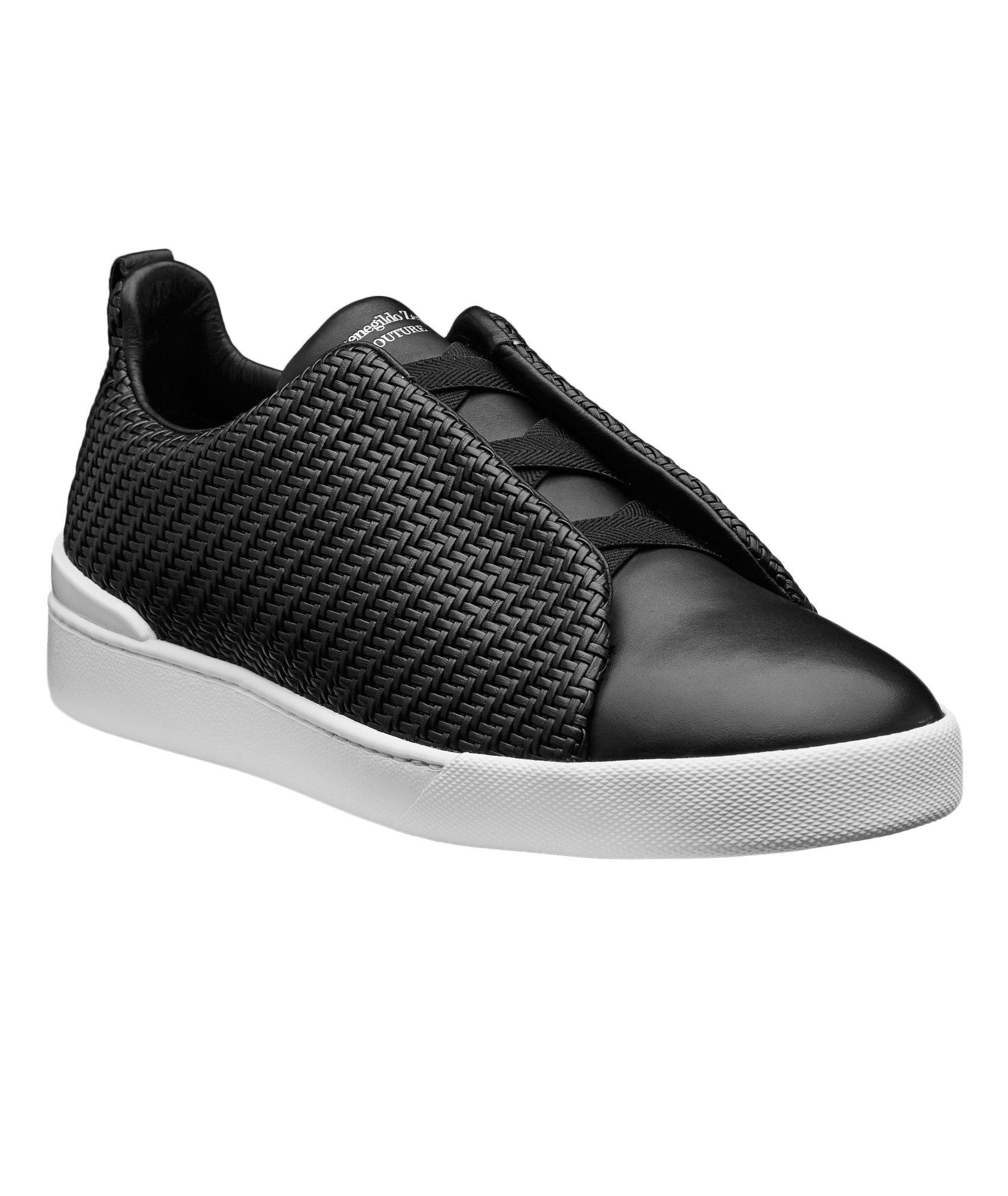 Woven Leather Slip-On Sneakers image 0