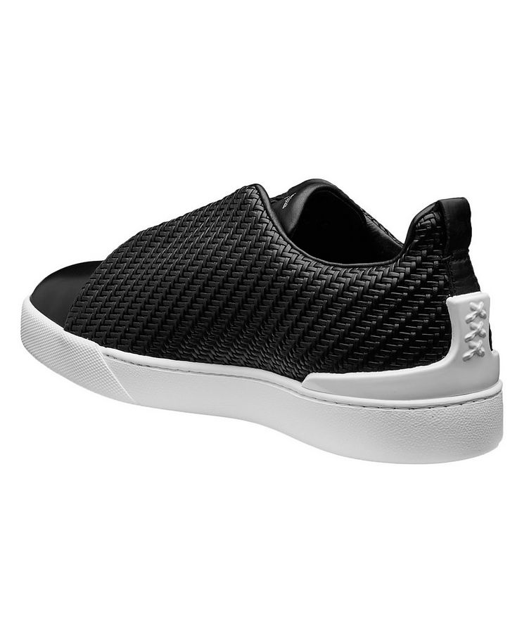 Woven Leather Slip-On Sneakers image 1