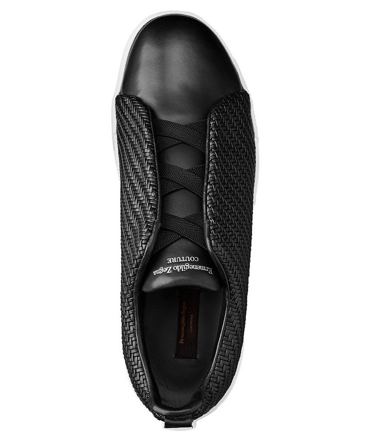 Woven Leather Slip-On Sneakers image 2