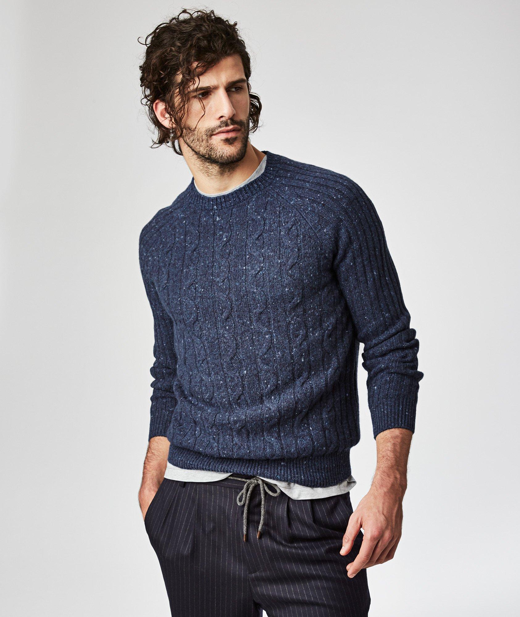 Pull en tricot torsadé de laine et de cachemire image 0