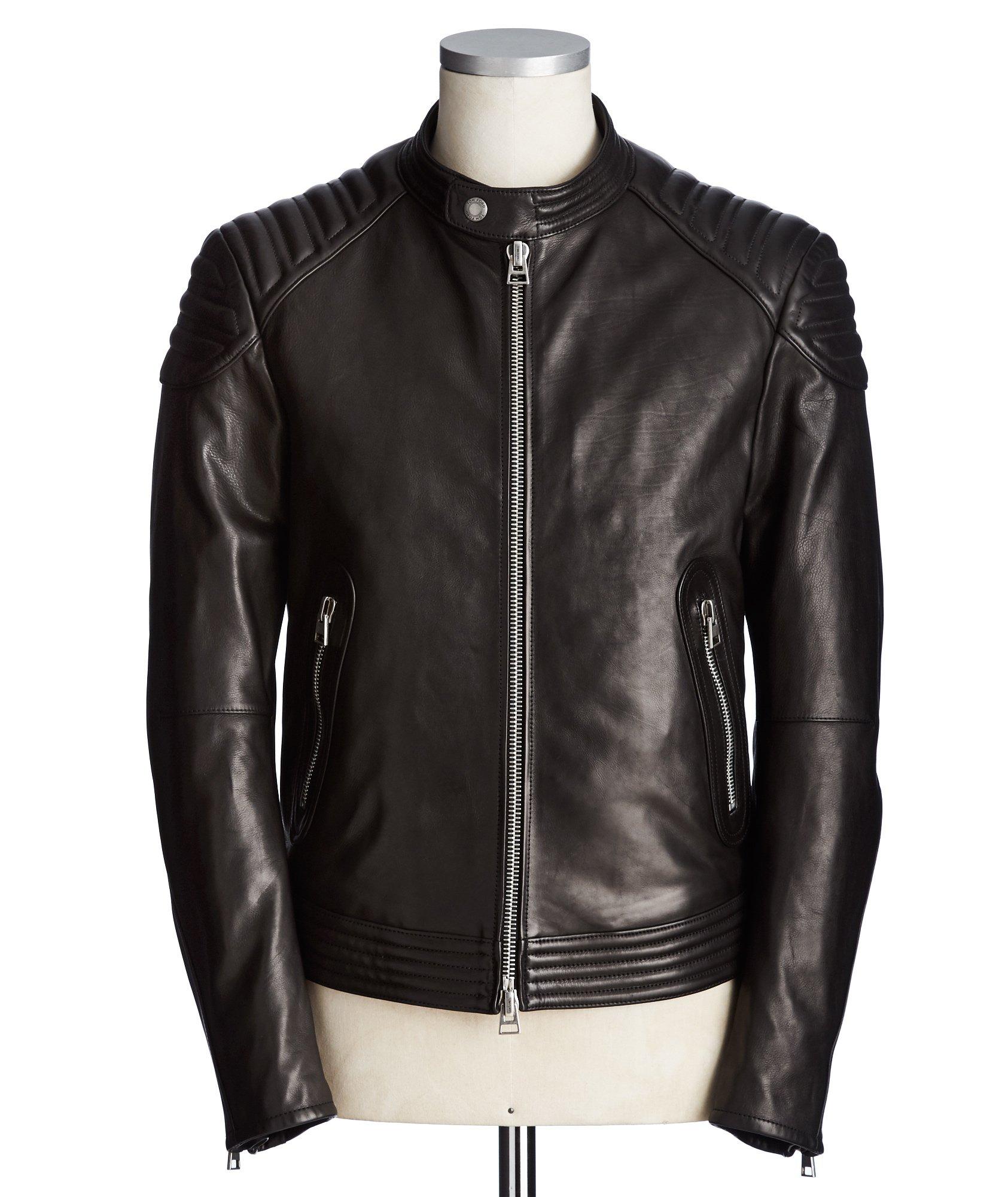 Quilted Leather Biker Jacket image 0
