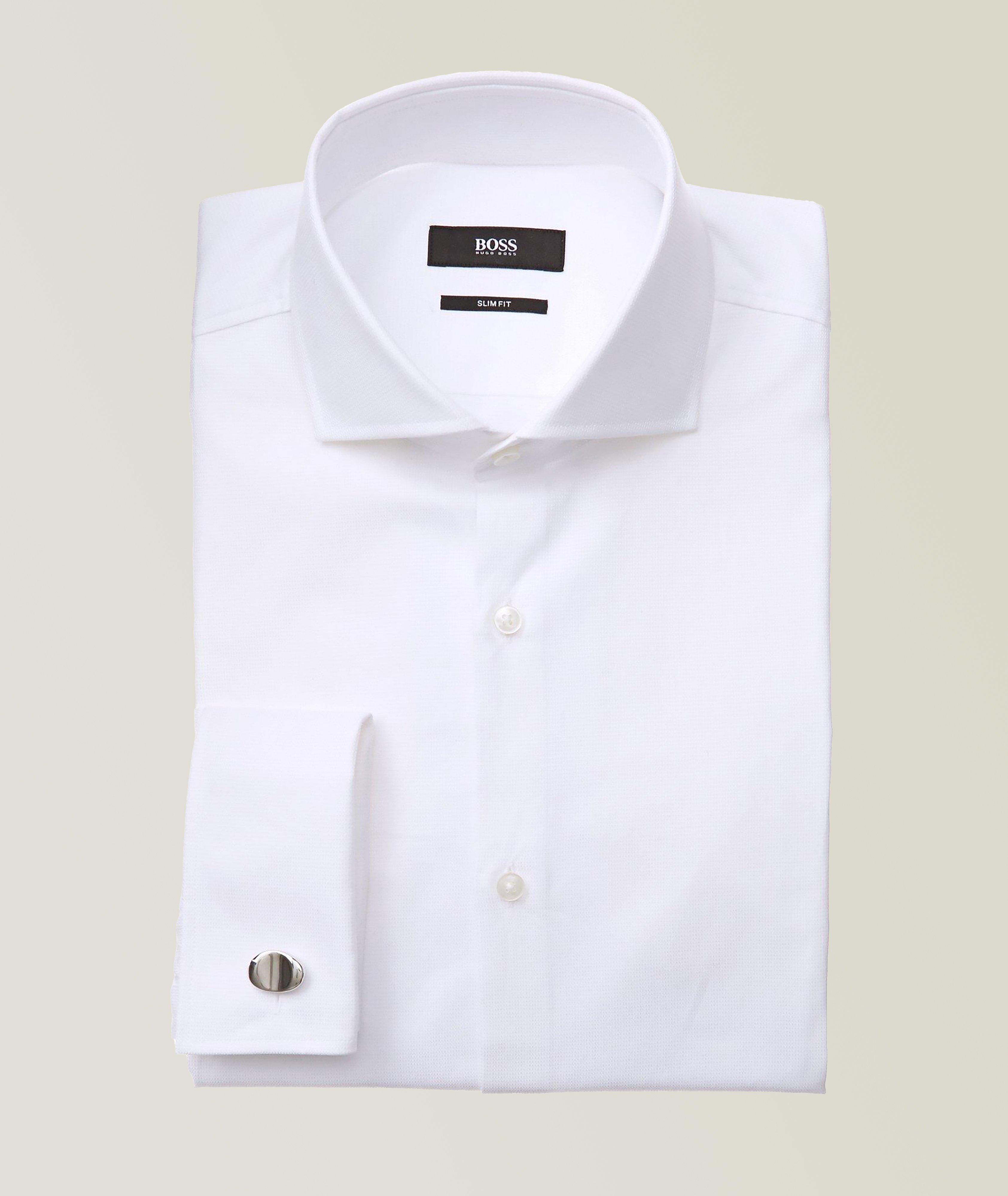 Slim-Fit Tonal Dress Shirt image 0