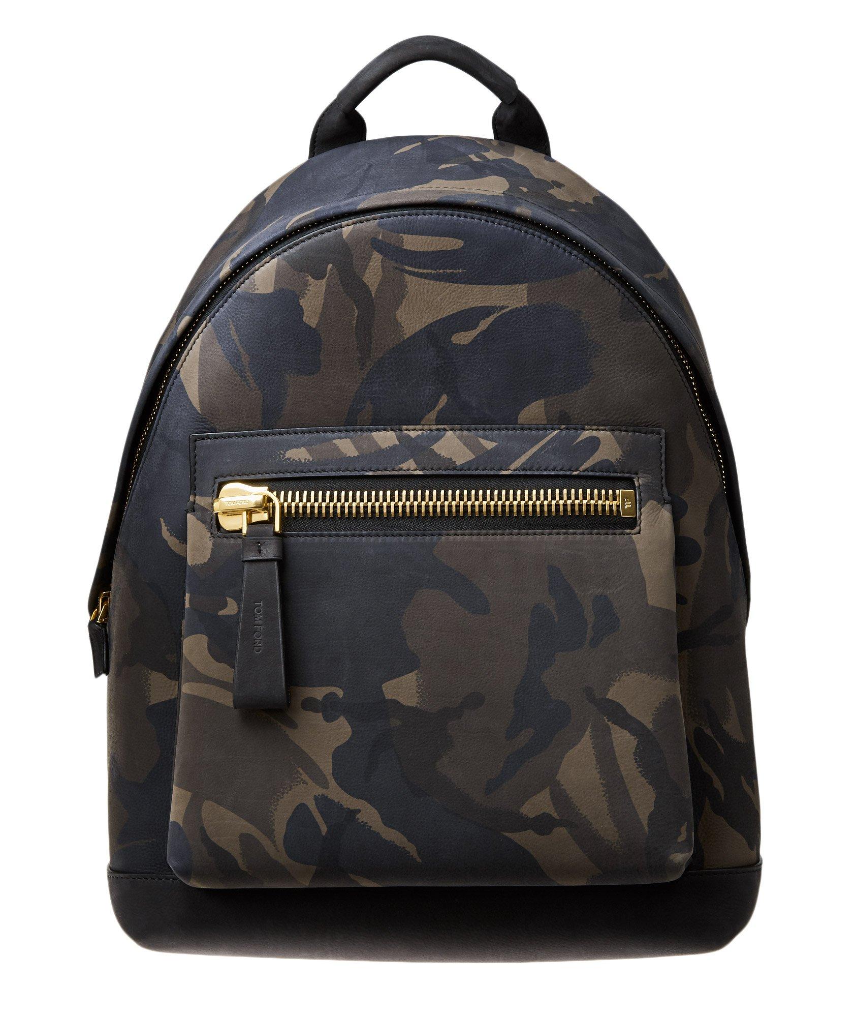 Camouflage Leather Backpack image 0