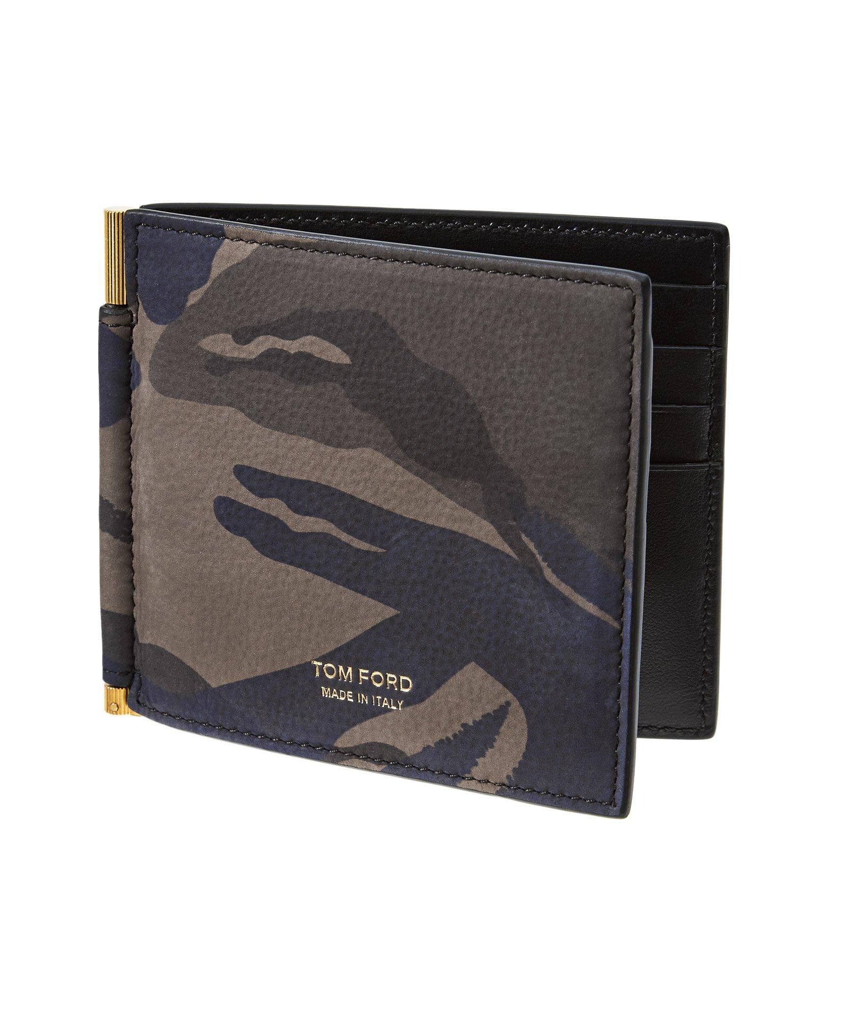 Camouflage Print Leather Bifold Wallet image 0