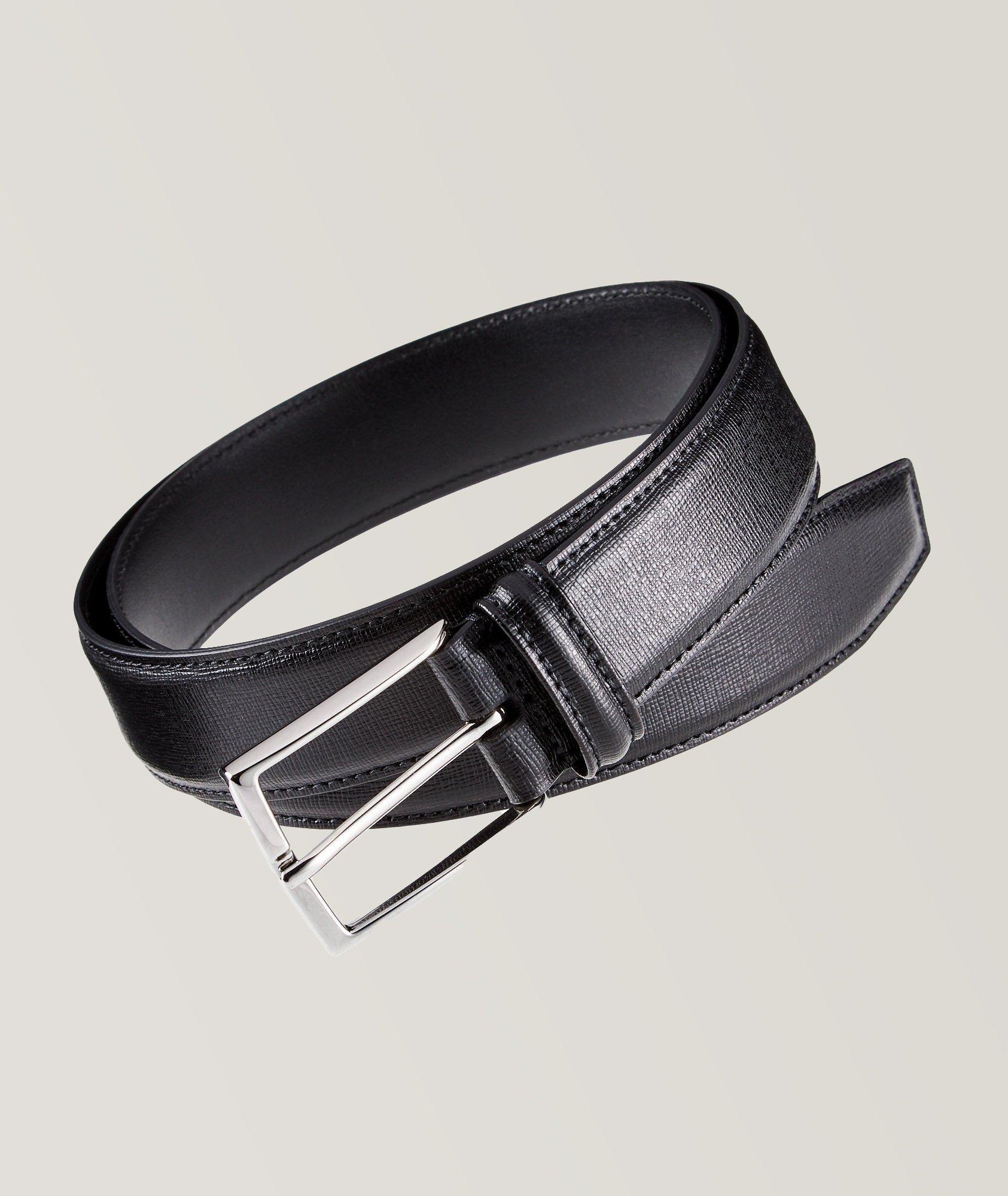 Anderson's Saffiano Leather Square Pin-Buckle Belt, Belts