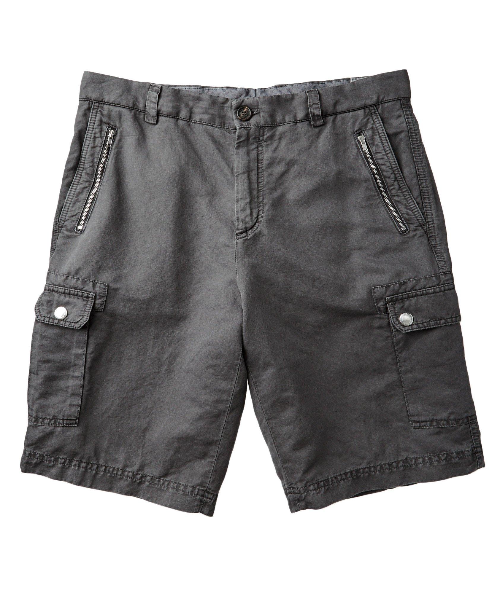 Linen & Cotton Blend Cargo Shorts image 0