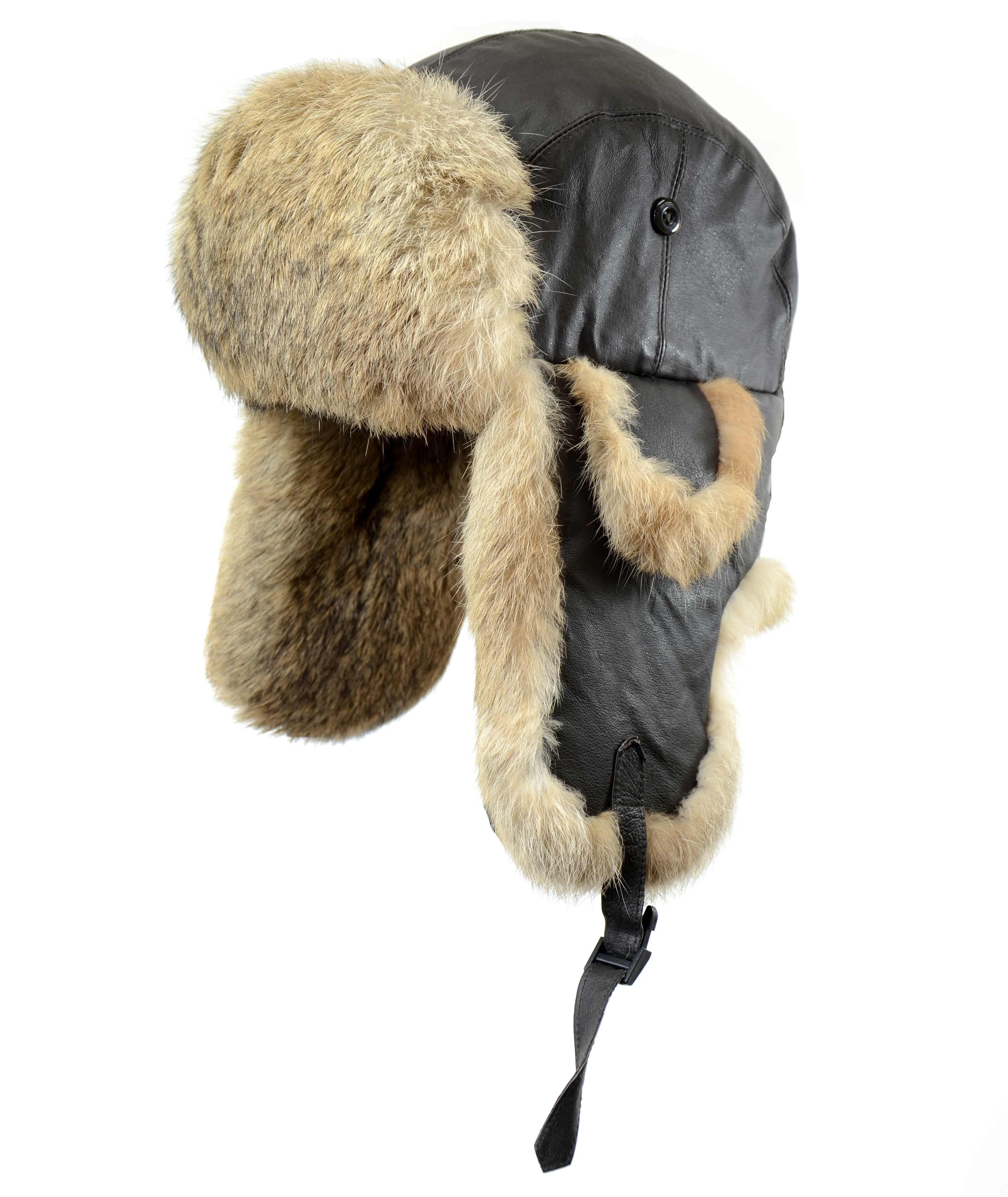 Nappa Leather & Rabbit Fur Aviator Hat image 0