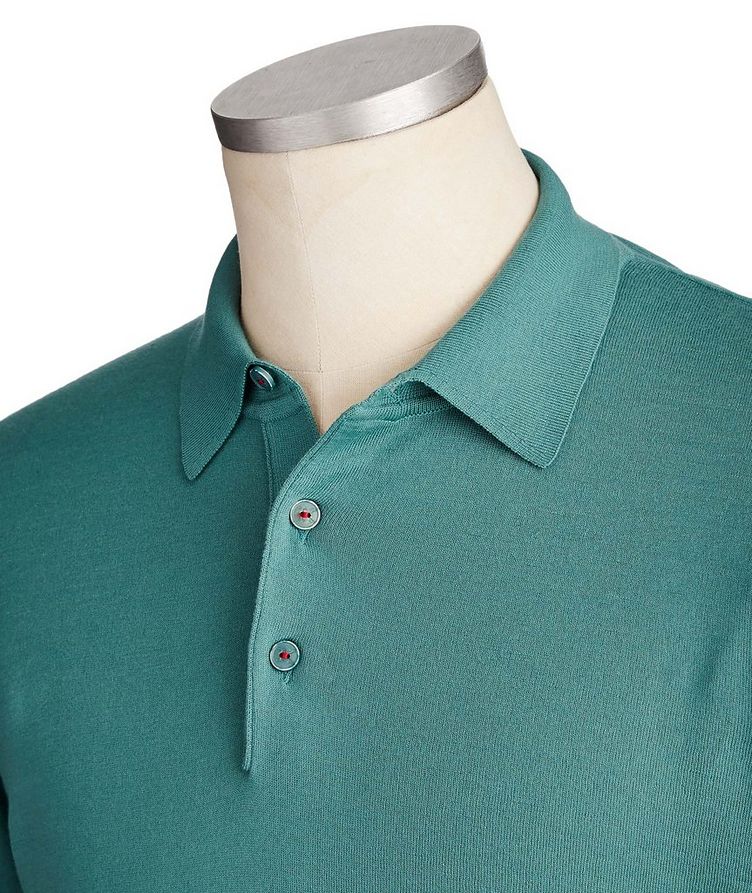Long-Sleeve Cotton Polo image 1
