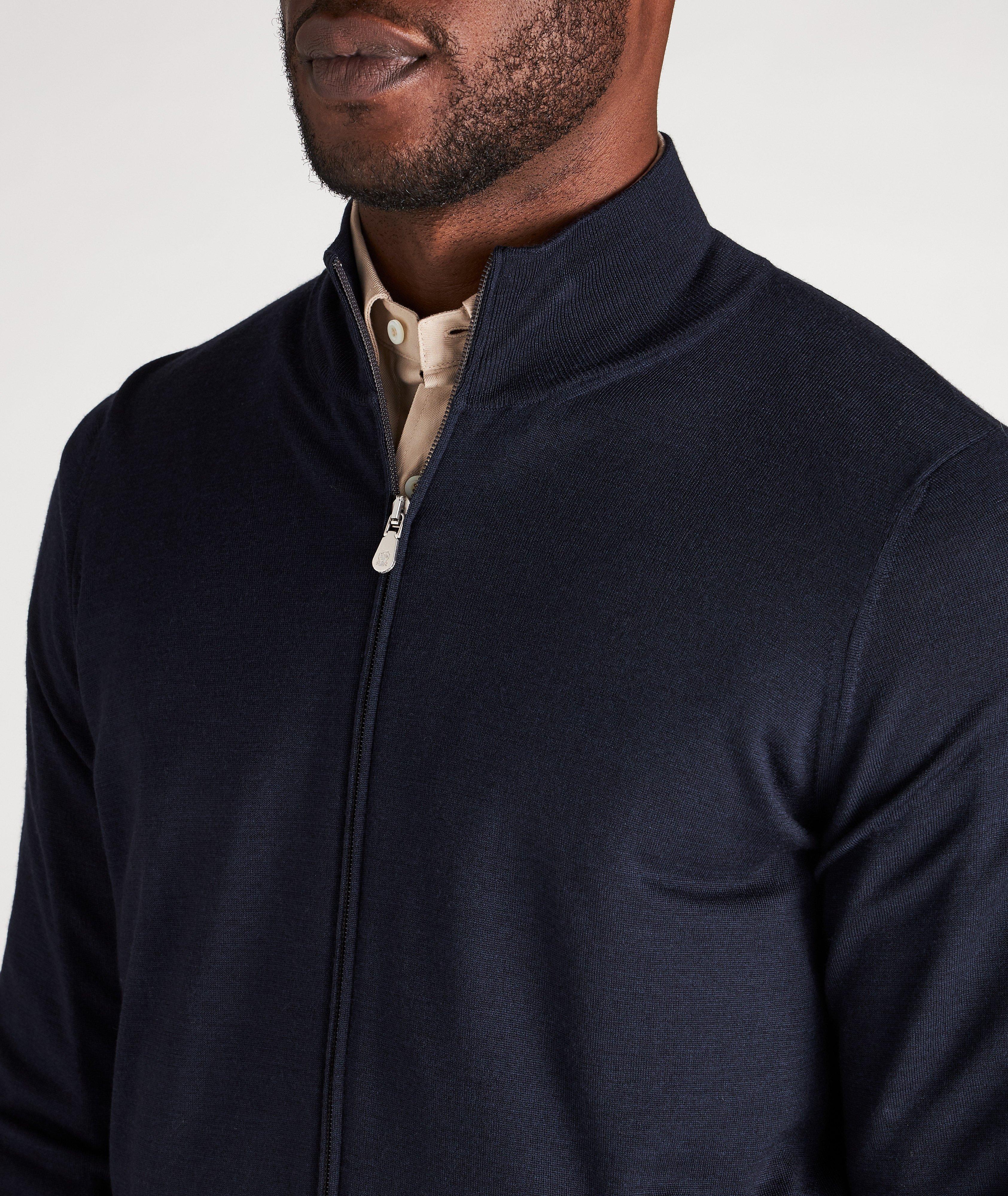 Cashmere & Virgin Wool Zip-Up Cardigan image 3