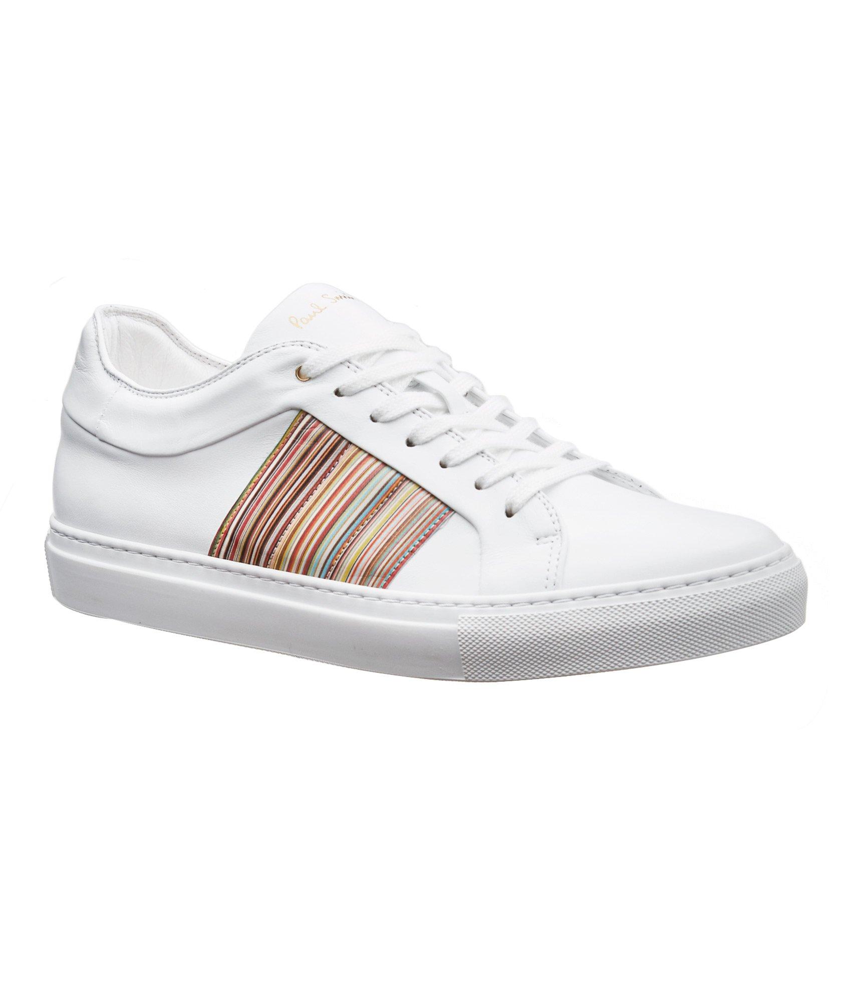 Striped Leather Low-Tops image 0