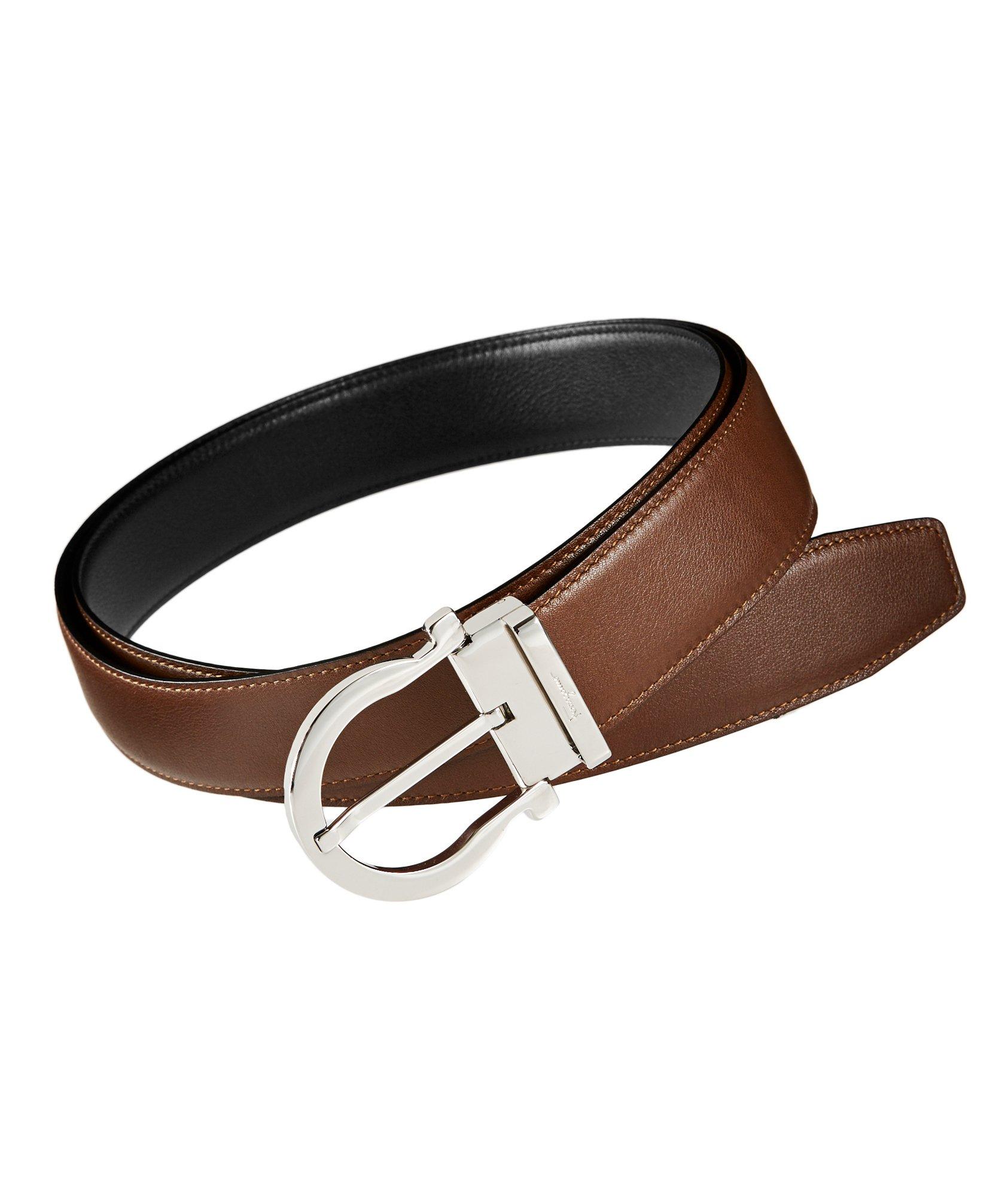 Reversible Gancini Leather Belt image 0