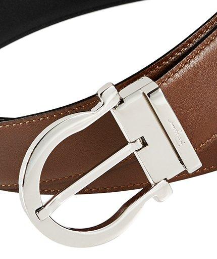 Reversible Gancini Leather Belt image 1