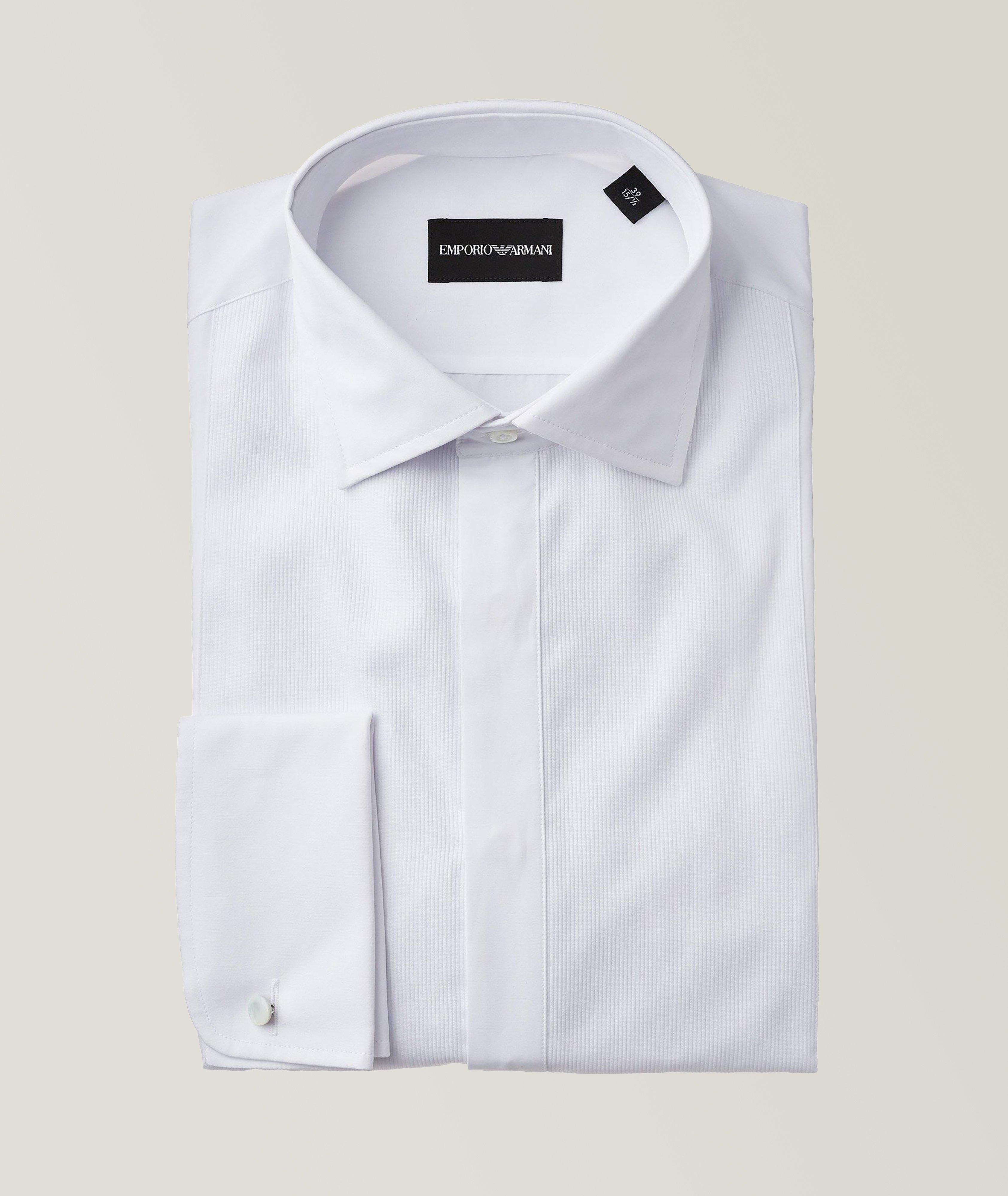 Slim-Fit Ribbed Dress Shirt  image 0