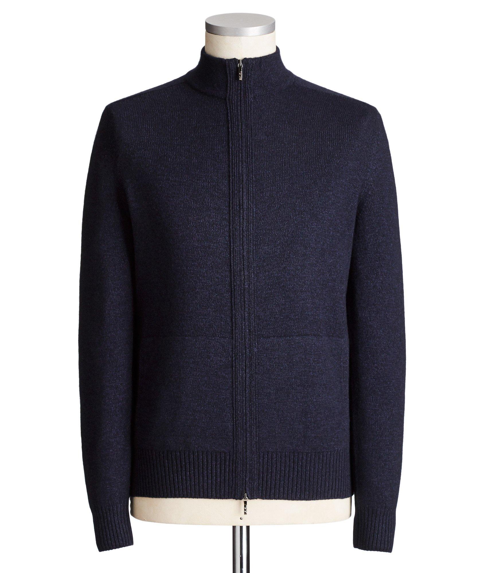 Zip-Up Cashmere & Silk Blend Sweater image 0