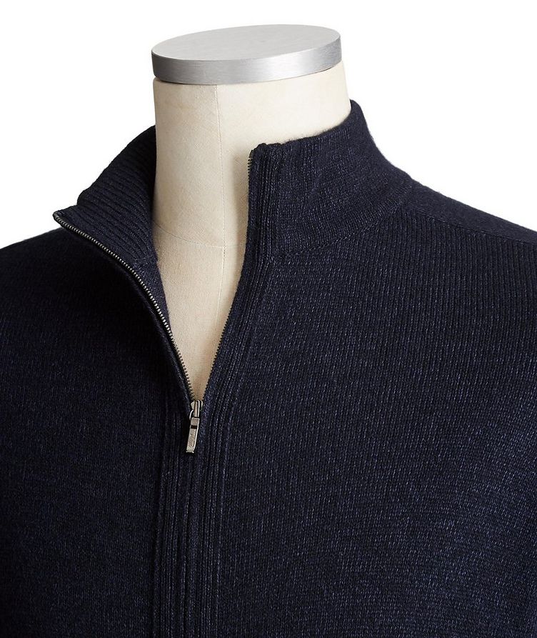 Zip-Up Cashmere & Silk Blend Sweater image 1