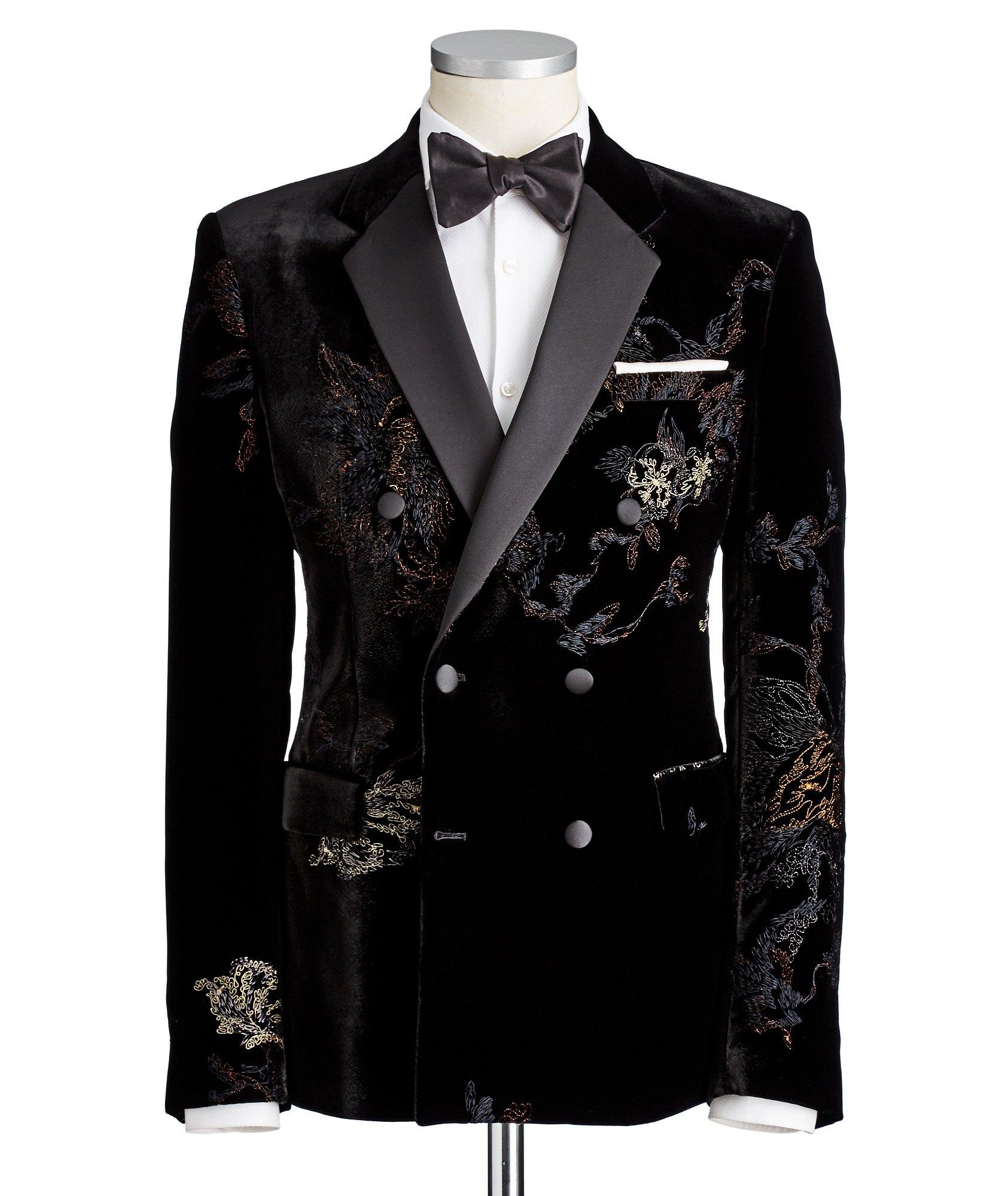 Embroidered Velvet Tuxedo Jacket image 0