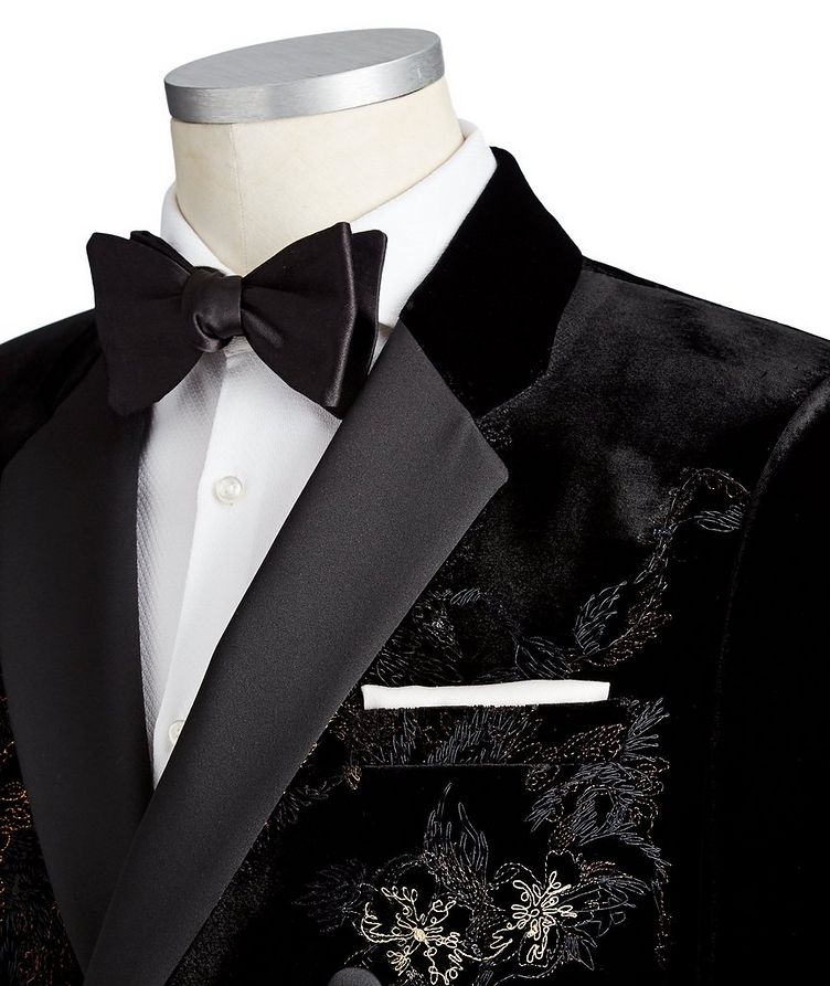 Embroidered Velvet Tuxedo Jacket image 1
