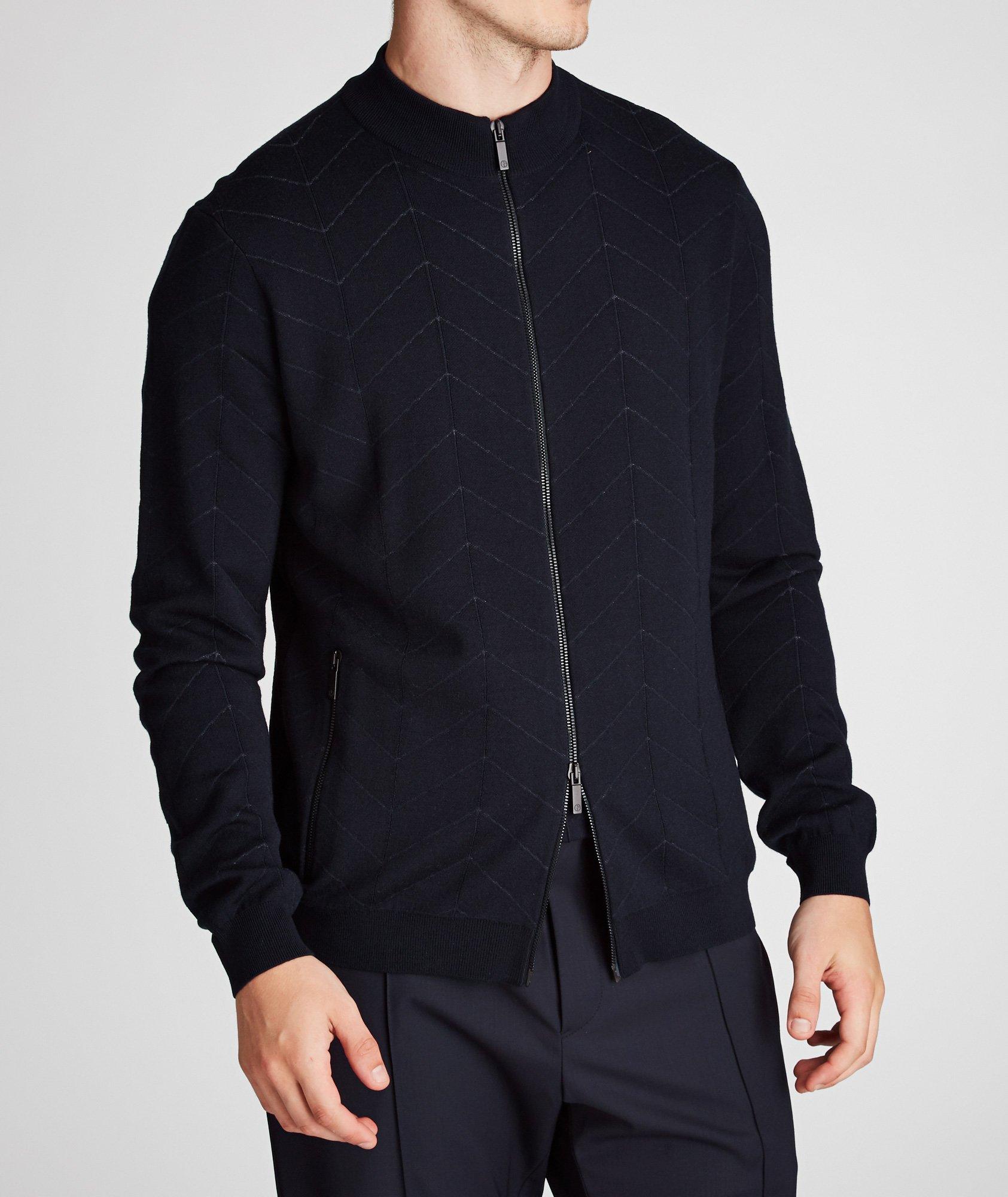 Zip-Up Stretch Wool Sweater image 0