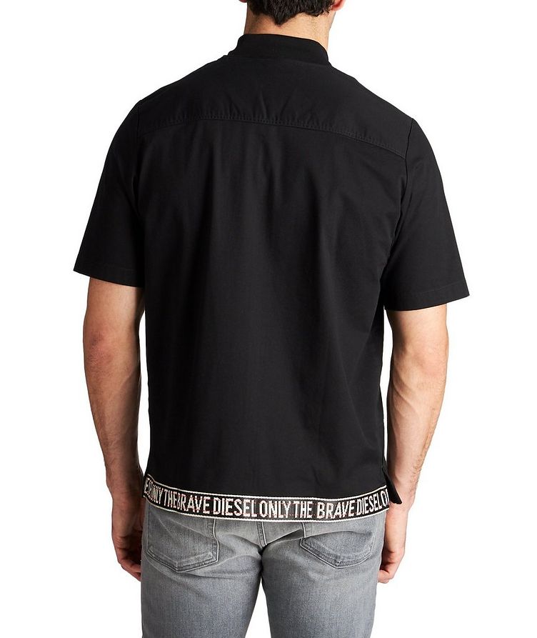 Short-Sleeve Zip-Up Stretch-Cotton Overshirt image 1
