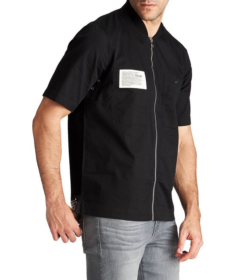 Short-Sleeve Zip-Up Stretch-Cotton Overshirt image 2