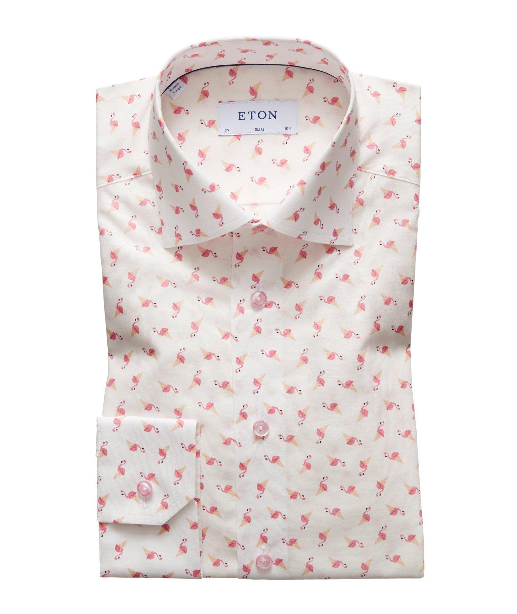 Slim Fit Flamingo Print Dress Shirt image 0
