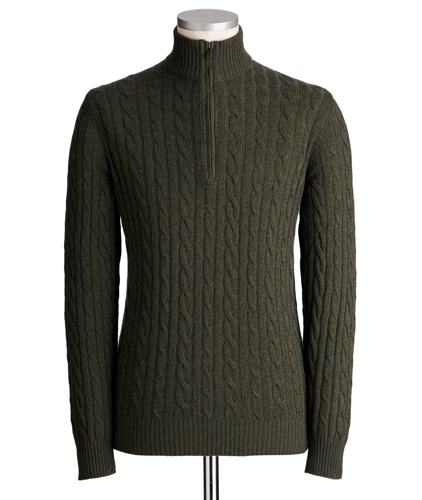 Half-Zip Baby Cashmere Cable Knit Sweater image 0