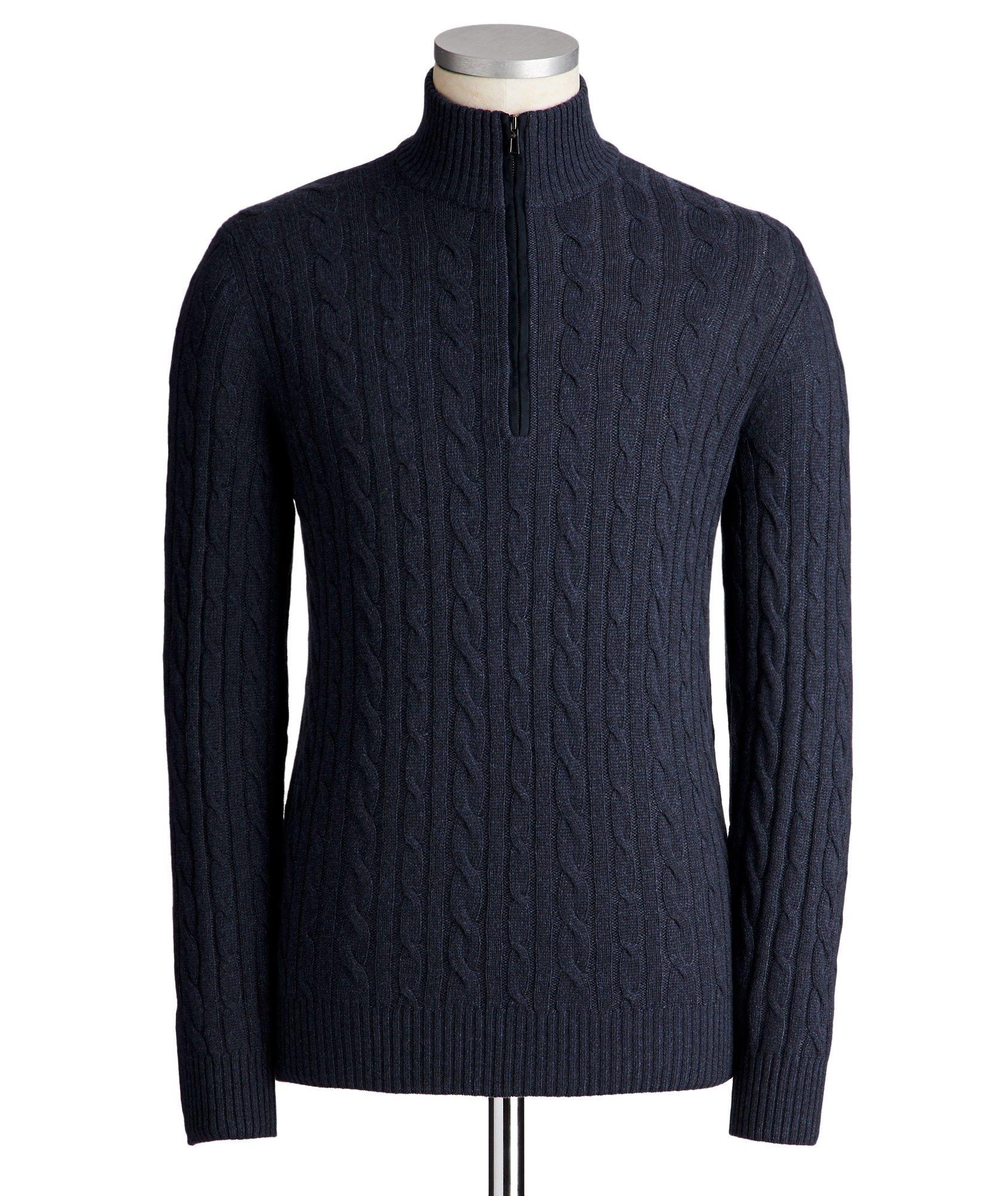 Half-Zip Baby Cashmere Cable Knit Sweater image 0