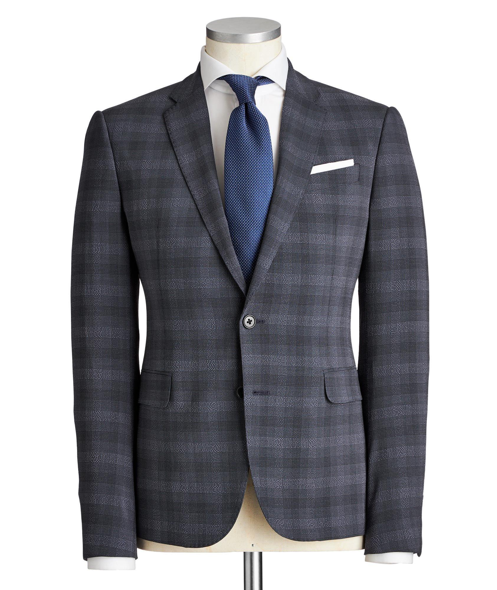 M-Line Checked Stretch Virgin Wool-Silk Suit image 0