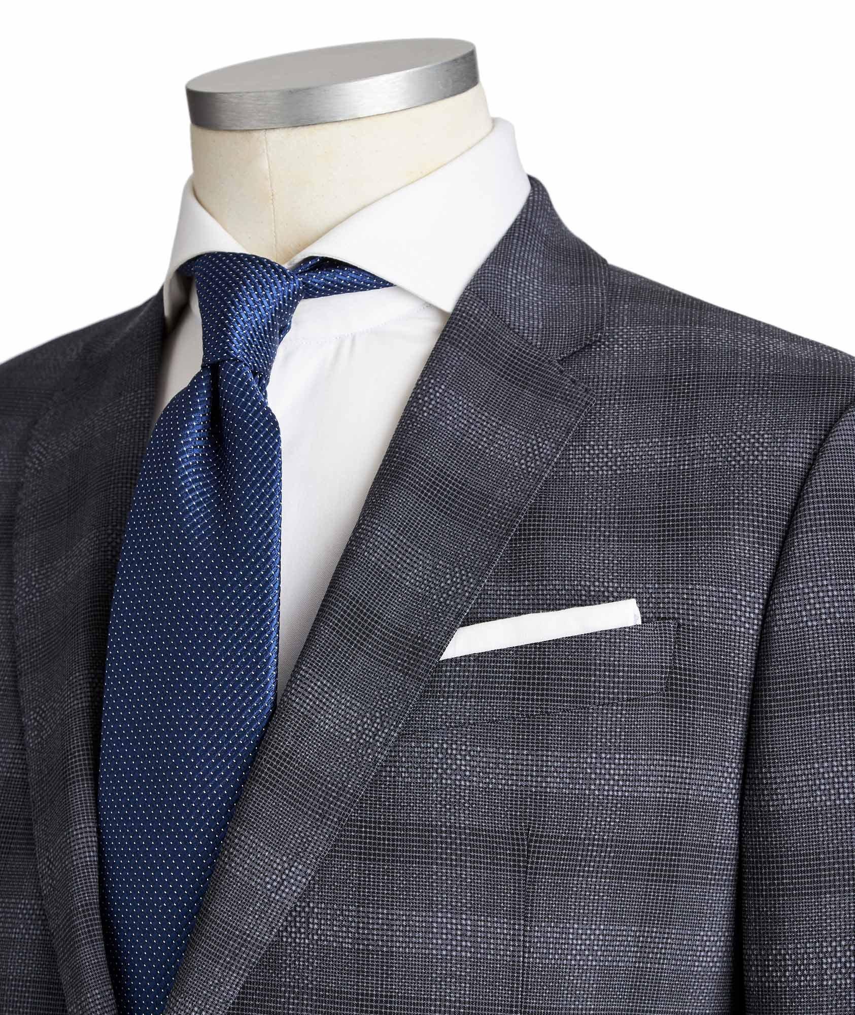 M-Line Checked Stretch Virgin Wool-Silk Suit image 1