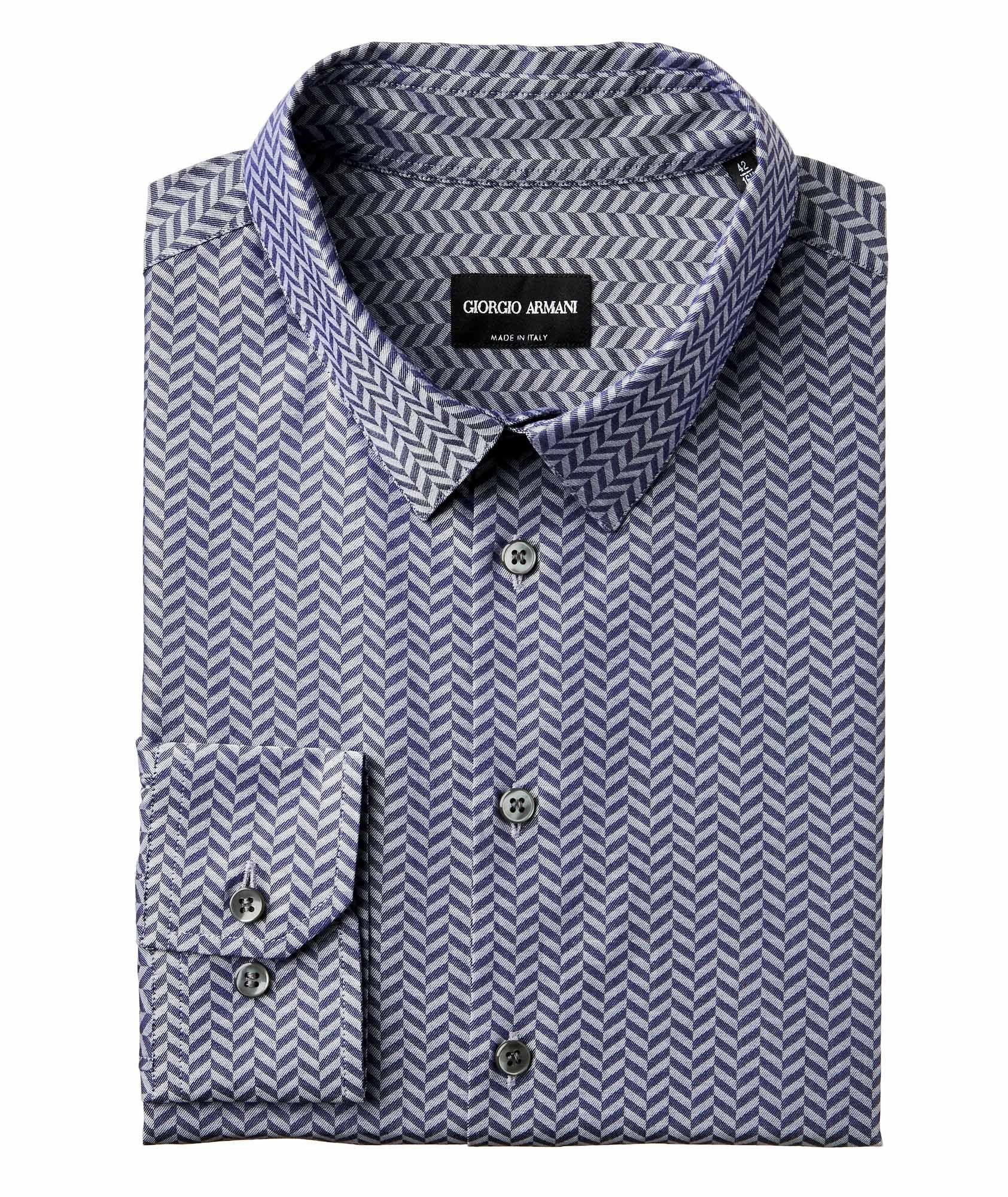 Contemporary Fit Herringbone Pattern Dress Shirt image 0