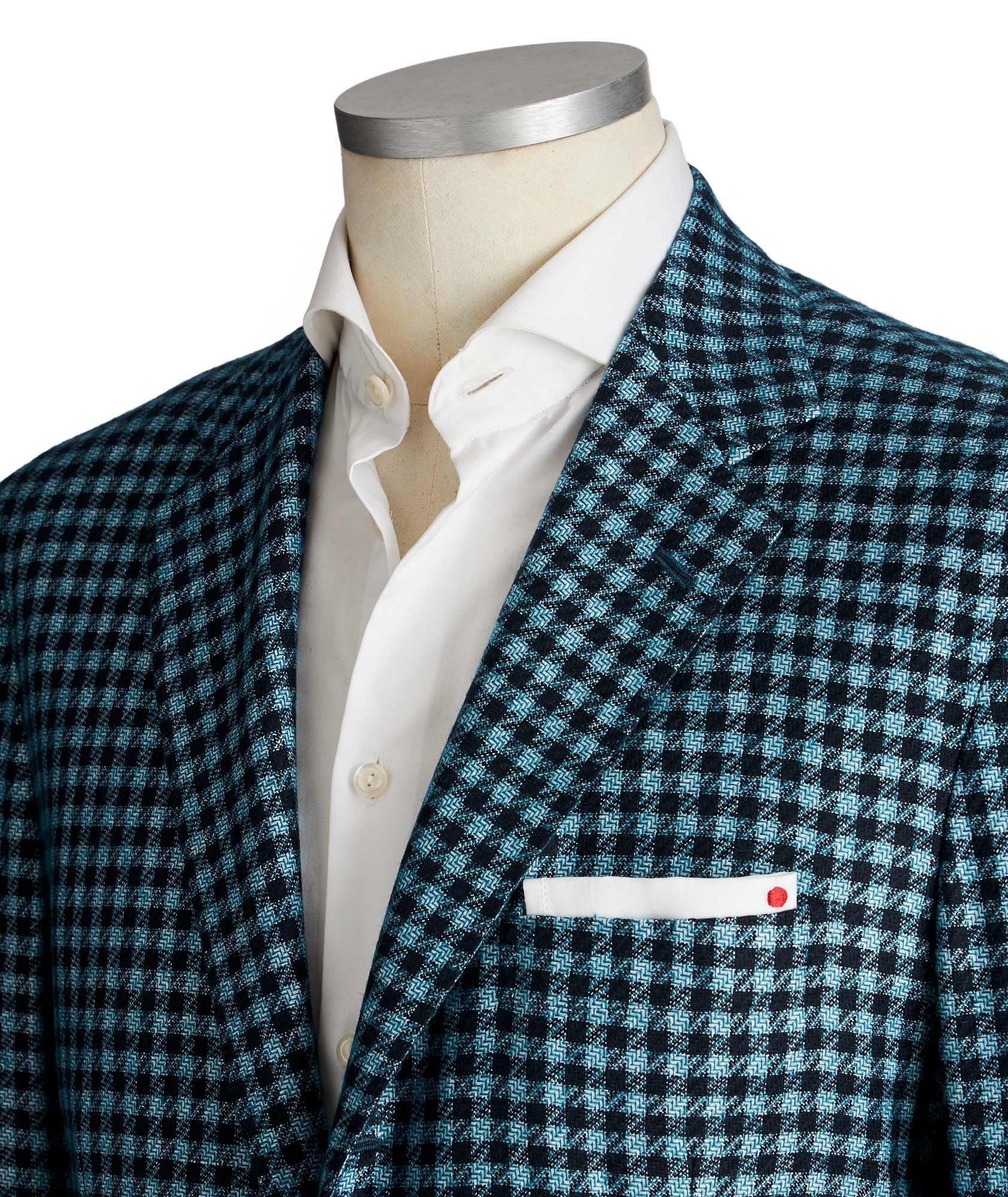 Contemporary Fit Gingham-Check Silk-Cashmere Sports Jacket image 1