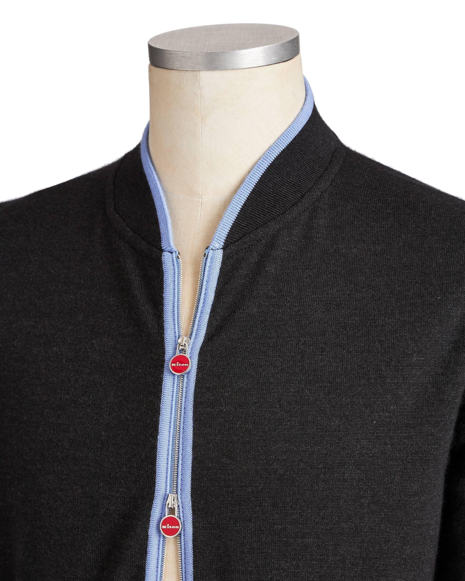Zip-Up Cashmere-Silk Cardigan image 1