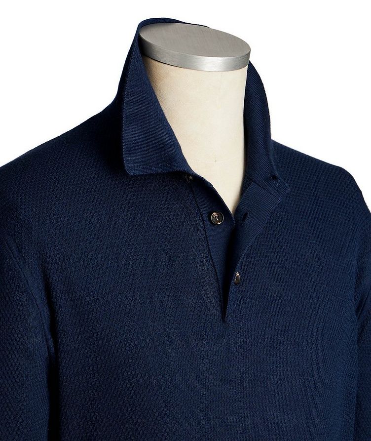 Long-Sleeve Cashmere-Silk Polo image 1