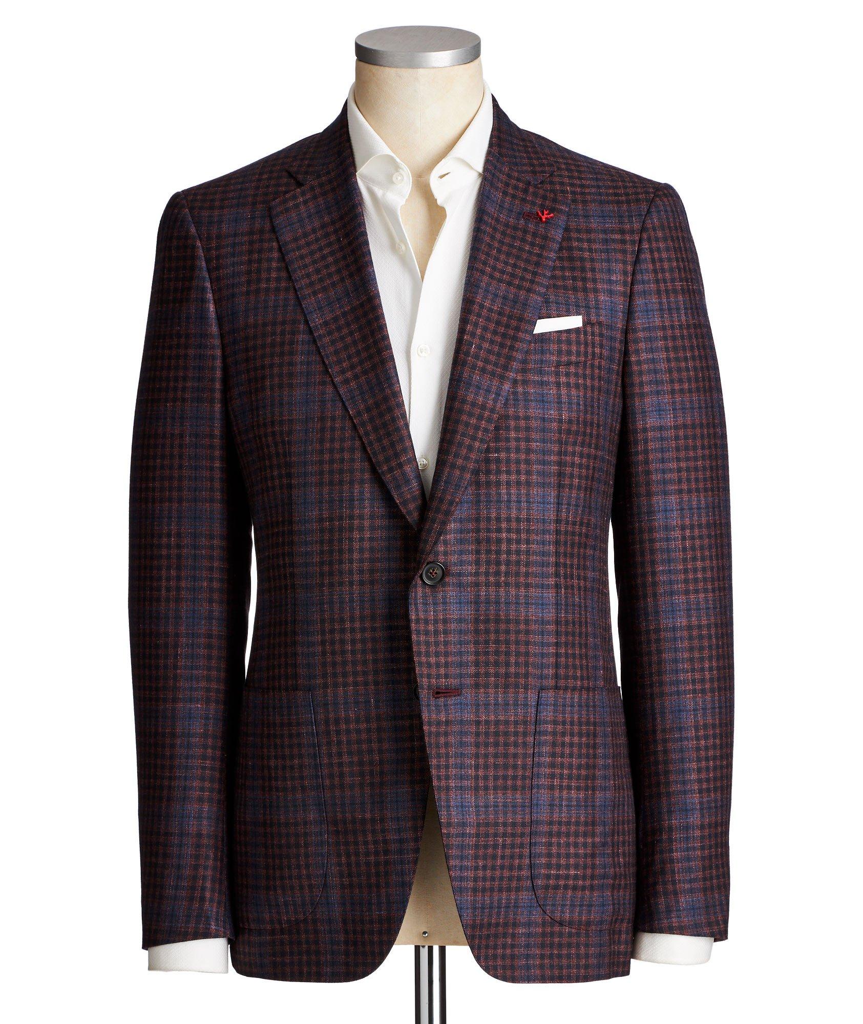Checked Wool, Cashmere, Linen & Silk Sports Jacket image 0