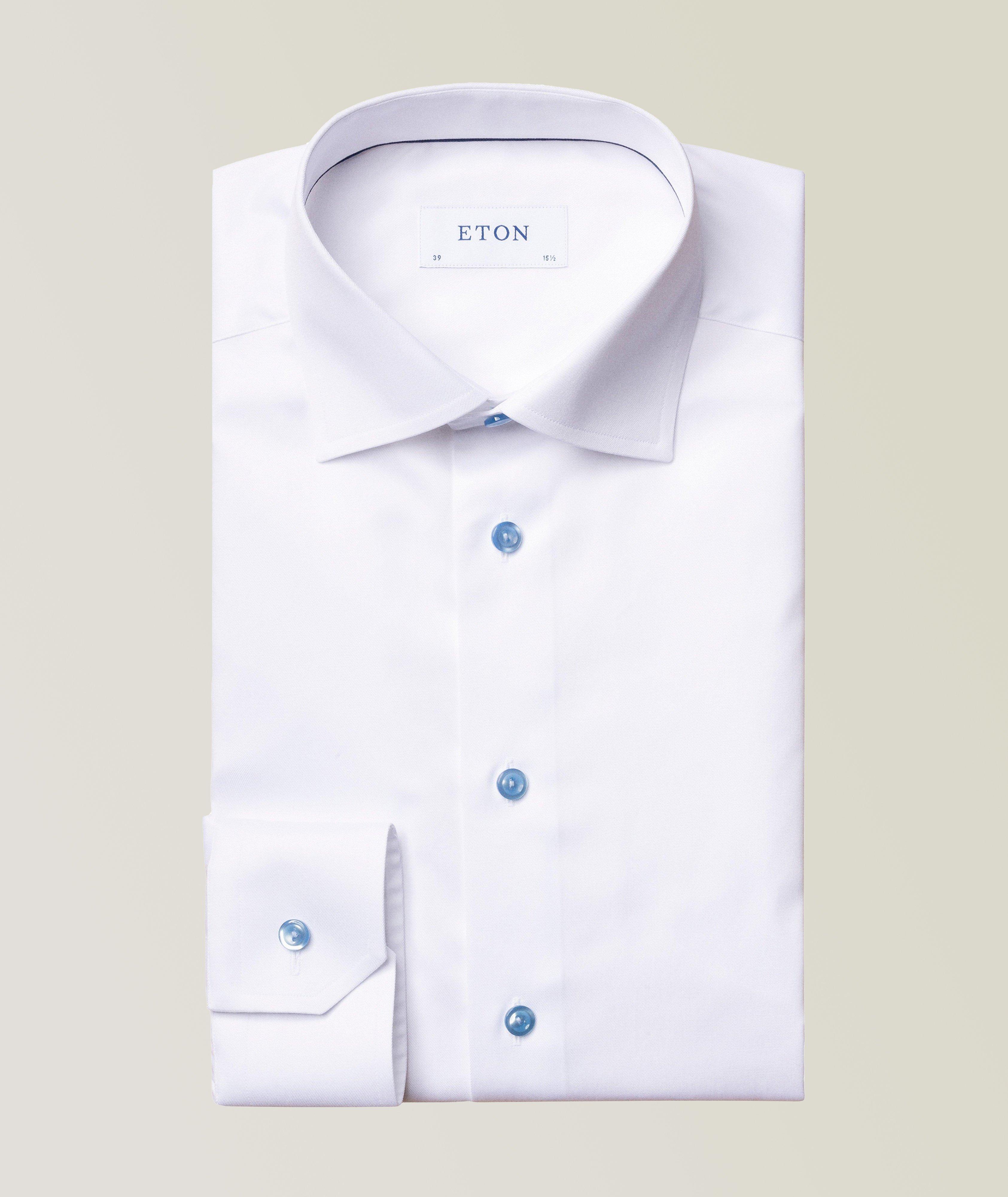 Slim-Fit Twill Shirt with Blue details image 0