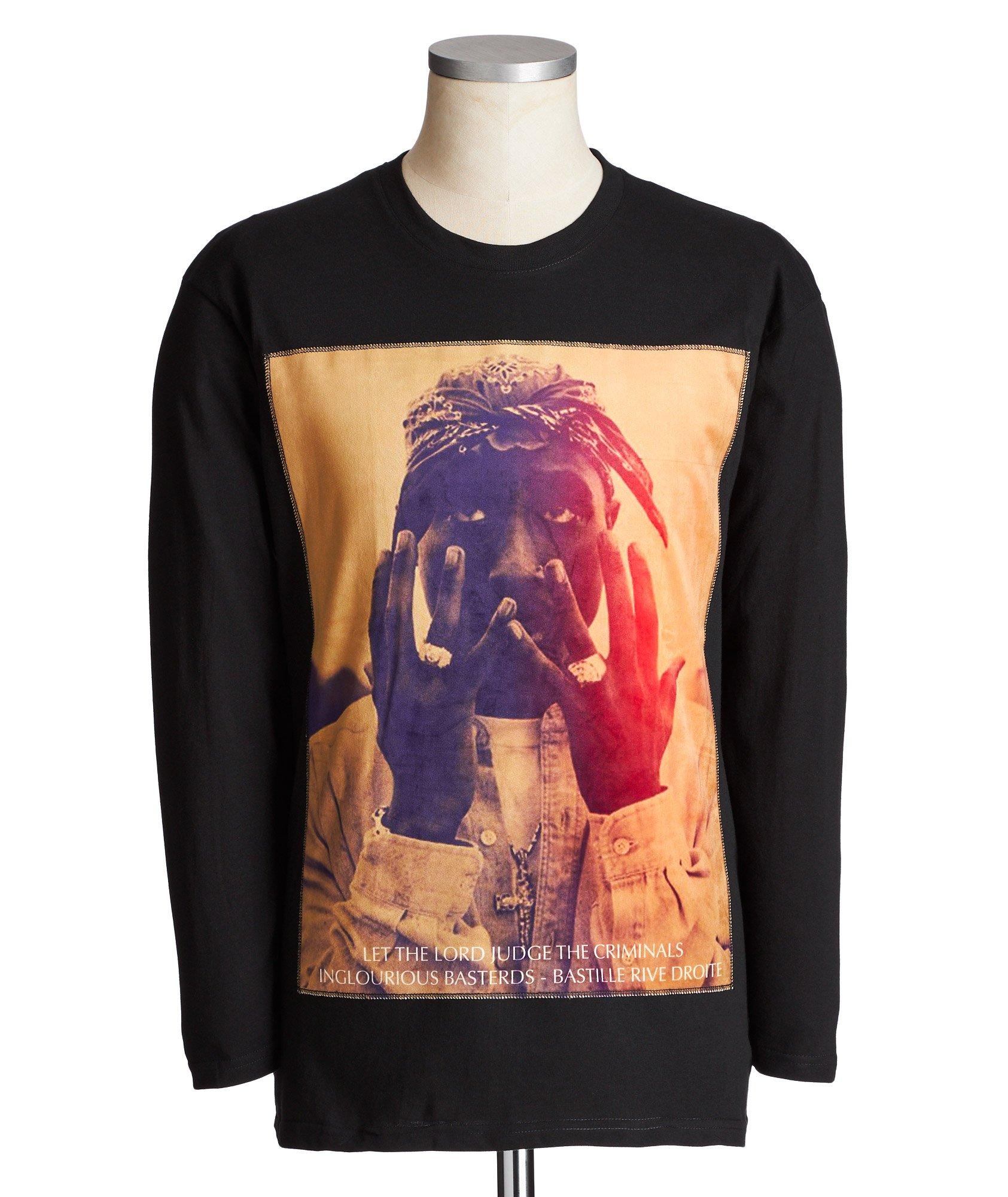 Silk-Printed "Tupac" Long-Sleeve Cotton T-Shirt image 0