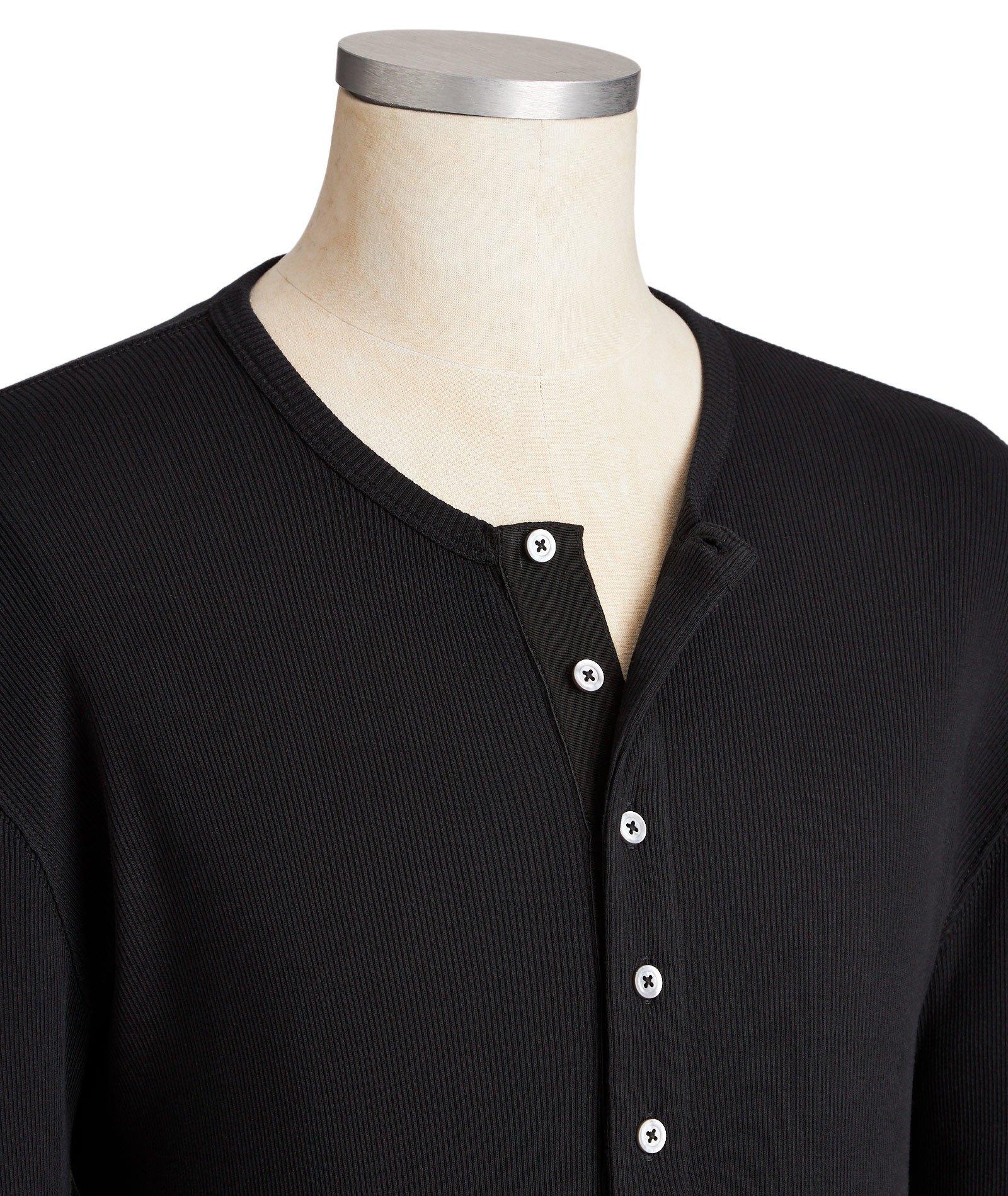Pull boutonné en tricot côtelé de coton image 1