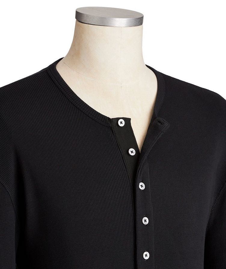 Ribbed Cotton Henley image 1